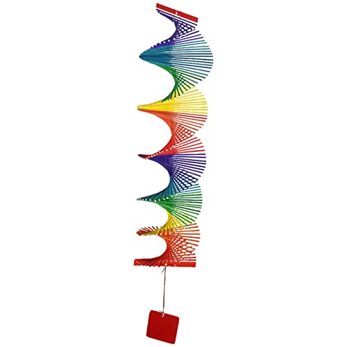 MYSUNBAR 3D Helix Wind Spinner Kinetic Windspiele Spirale Bunt Holz Hanging in Korridoren, Kindergarten Garten Ornament Dekoration, Rainbow Spectrum von MYSUNBAR