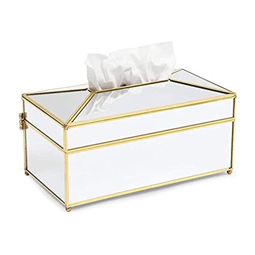 MYSUNBAR Glas Kosmetiktücherboxen Gold Kosmetikorganiser Beauty Organizer Box für Kommodendekoration Wohnzimmer Couchtisch Aufbewahrungsbox MYSUNBAR Glas Kosmetiktücherboxen Gold Kosmetikorganiser Beauty Organizer Box für Kommodendekoration Wohnzimmer Couchtisch Aufbewahrungsbox von MYSUNBAR