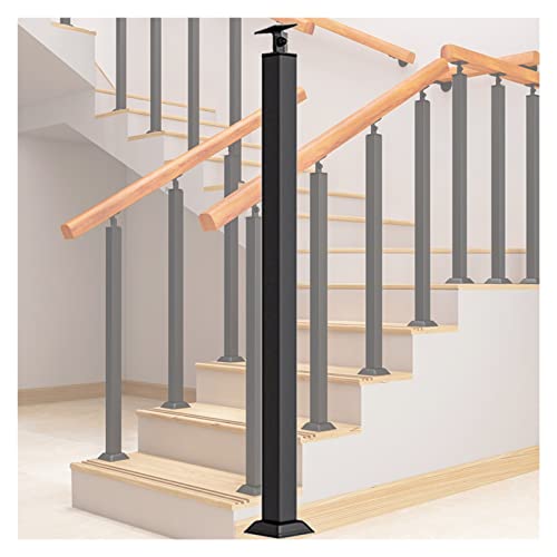 Schwarze Baluster für Innen- und Außentreppen, quadratische Baluster aus Metall für Decks, Spindeln, Säule, dekorative Treppenteile, 70 80 90 100 110 120 cm hoch (Größe: Spindelhöhe 105 cm/41,3 Zoll) von MZFFT