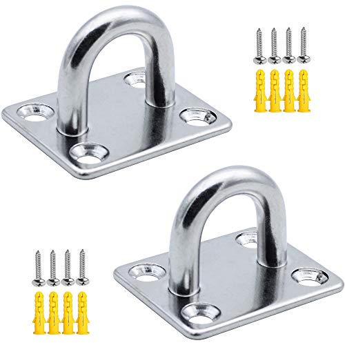 MZMing 2 Stück M8 Edelstahl 304 Augplatte Deckenhaken Wandhaken Ösen Halterung 4-Loch Ösenplatte Haken mit Schrauben und Gummistopfen für Boot Takelage Yoga Trainingsgurt Schaukel Hängematte Boxsack MZMing 2 Stück M8 Edelstahl 304 Augplatte Deckenhaken Wandhaken Ösen Halterung 4-Loch Ösenplatte Haken mit Schrauben und Gummistopfen für Boot Takelage Yoga Trainingsgurt Schaukel Hängematte Boxsack von MZMing