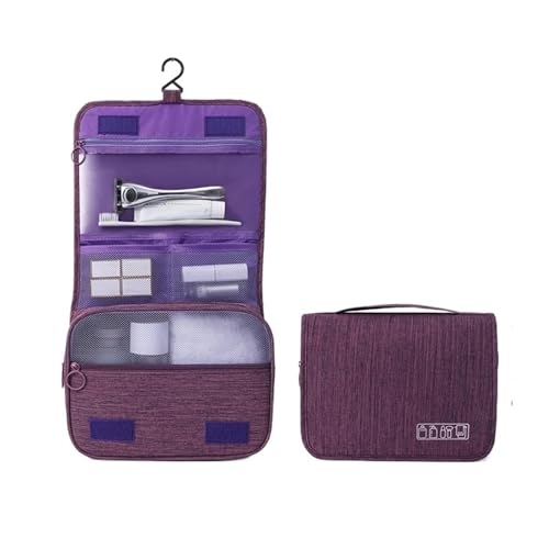 Make-Up-Aufbewahrungstasche Travel Makeup Bags Women Waterproof Cosmetic Bag Toiletries Organizer Hanging Dry and Wet Separation Storage Bag Kosmetiktasche(Purple) von MZPOZB