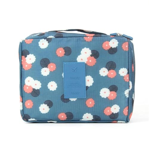 Make-Up-Aufbewahrungstasche Waterproof Cosmetic Bag for Women Packing Cubes for Travel Large Capacity Makeup Bag Travel Organizer Toiletry Wash Storage Bags Kosmetiktasche(Blue flowers) von MZPOZB