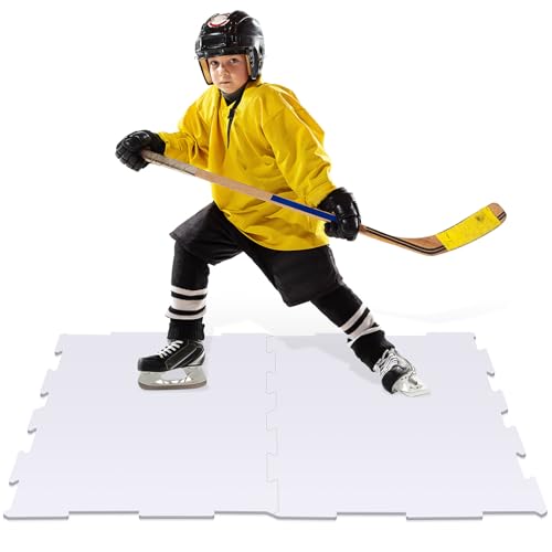 Maasechs Dryland Synthetische Eisfliesen für Hockey, 48,3 x 96,5 x 0,6 cm, künstliche Eisfliesen, langlebig, doppelseitig, Hockey-Trainingsplattform für Schießen, Passübungen (6 Stück) von Maasechs