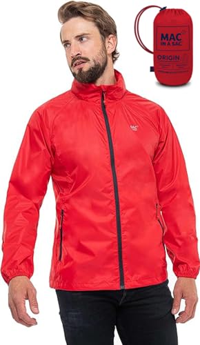 Mac in a Sac Herren Origin II - Waterproof Packable Jacket Regenjacke, Red, L von Mac in a Sac