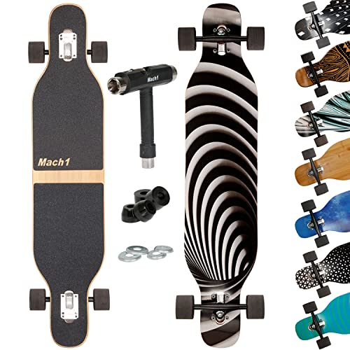 Mach1 Bambus Longboard mit Keramik Kugellager + T-Tool - Skateboard Drop Through Cruiser Komplettboard - 2854 Mach1 Bambus Longboard mit Keramik Kugellager + T-Tool - Skateboard Drop Through Cruiser Komplettboard - 2854 von Mach1