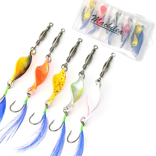 Machilea Glow Twist Spoons Forelle UV-Aktiv 3g | Twister Spinner Forelle mit Rolling Swivels | Forellen Blinker Spoon 5 Stück in Box | Forellenköder Set zum Forellen Angeln Forellen Köder Machilea Glow Twist Spoons Forelle UV-Aktiv 3g | Twister Spinner Forelle mit Rolling Swivels | Forellen Blinker Spoon 5 Stück in Box | Forellenköder Set zum Forellen Angeln Forellen Köder von Machilea