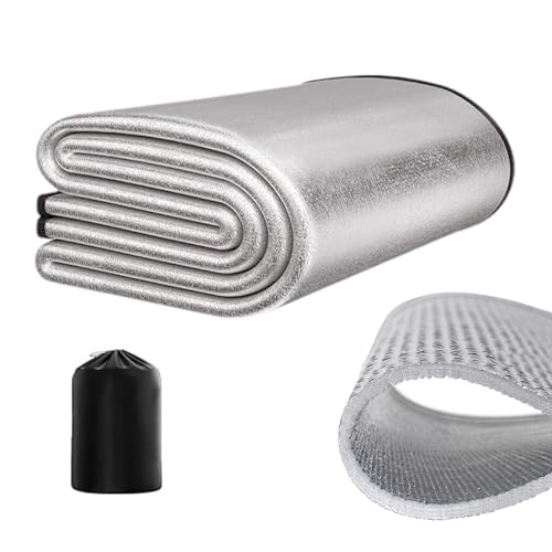 Maciun Isomatte Camping – Aluminiumfolie Outdoor-Isomatte, Campingmatte, Camping-Isoliermatte, Schlafzelt-Pad, thermische Campingmatte für reflektierende Wärme von Maciun