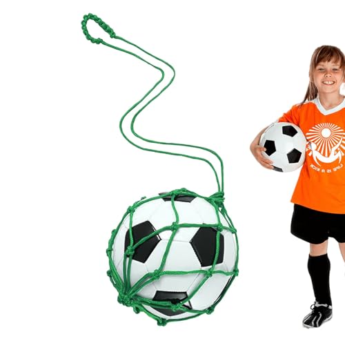 Maciun Netz-Balltasche – Nylon-Netz-Fußballtasche | tragbarer Sportballhalter, Fußball-Volleyball-Aufbewahrung, Einzelballträger für Innenräume von Maciun