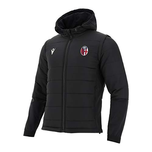 Macron Bfc M20 NER SR, Bomberjacke mit abnehmbaren Ärmeln Bologna FC 2020/21, Herren, Schwarz, S von Macron