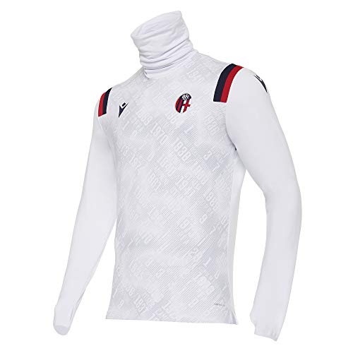 Macron Herren Bfc M20 Casacca Pregara Collo Alto Poli Bia/NAV/Ros Ml Sr Kasack Hochkragen Bologna Fc 2020/21, Blanc/Marine, XXL von Macron