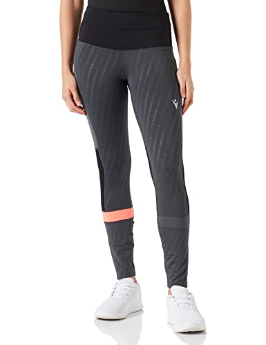 Macron Damen Run FCC Clover Light Strtch Long Pants Wmn Mgry/Blk/Ncor Laufhose, Grau-Schwarz, M von Macron