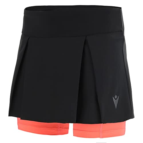 Macron Damen Run Kona Scb Zelda Skirt Light Black/Ncoral Rock, Schwarz-Koralle, XS von Macron