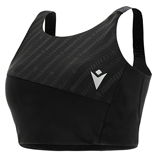 Macron Damen Run Scc Serenity Crop Bra Evo Blk Emb Wmn BH, Schwarz, L von Macron