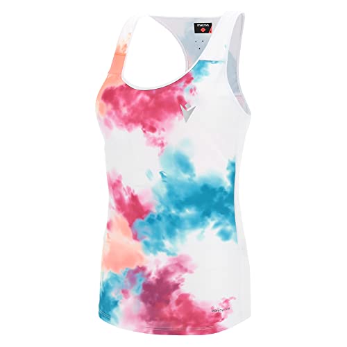 Macron Damen Run Start Scc Gaenor Tank Print Wht Printed/Ncor Wmn Tanktop, Weiß-Koralle, M von Macron