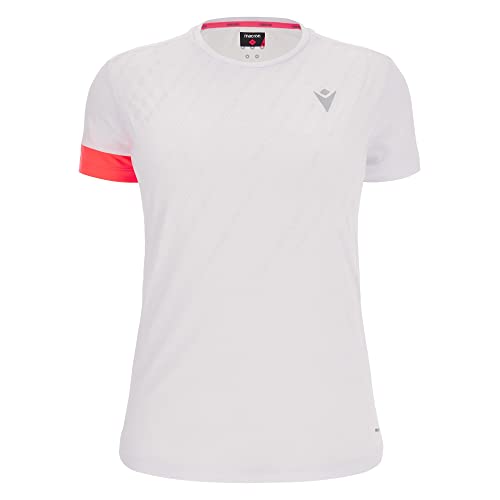 Macron Damen Run Start Scd Hattie Reflex T-Shirt PRNT Wht/Ncor Ss Wmn, Weiß, XS Macron Damen Run Start Scd Hattie Reflex T-Shirt PRNT Wht/Ncor Ss Wmn, Weiß, XS von Macron