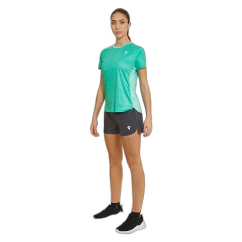 Macron Damen Run Start Scd Rita T-Shirt PRNT Aquam Mel Ss Wmn, hellblau, L von Macron