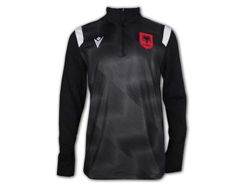 Macron FSHF Albanien 1/4 Zip Training Top schwarz Jersey Fußballtrikot Albania, Größe:XL von Macron