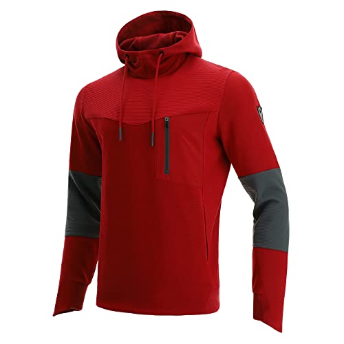 Macron Herren Athleisure Scc Luzon Light Stretch Hoody Dp Red/Mgry Man Sweatshirt, rot, M von Macron