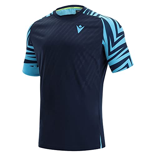 Macron Herren Padel Prime Cb Pablo T-Shirt Ss Man Deep Blue/Neon Sky Print Spielshirt, blau, L Macron Herren Padel Prime Cb Pablo T-Shirt Ss Man Deep Blue/Neon Sky Print Spielshirt, blau, L von Macron