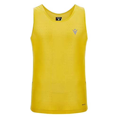 Macron Herren Run Prime Scd Dean Tank Print Slyellow Man Tanktop, gelb, M von Macron