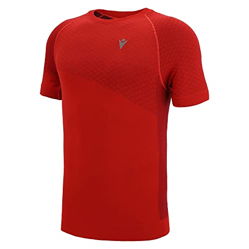 Macron Herren Run Scc Ryan T-Shirt Seamless Tomred/Dtomred Ss, Schwarz, XL von Macron