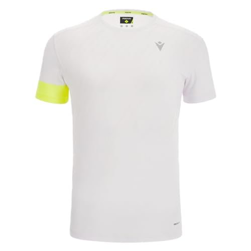 Macron Herren Run Start Scd Howie Reflex T-Shirt Print Wht/Nyel Ss Man Mesh, Weiss-gelb, S Macron Herren Run Start Scd Howie Reflex T-Shirt Print Wht/Nyel Ss Man Mesh, Weiss-gelb, S von Macron