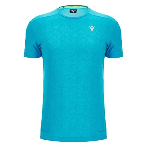 Macron Herren Run Start Scd Ralph T-Shirt Print Nsky Mel Ss Man Stricken, Sky Blue, M von Macron