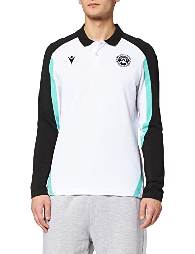 Macron Merchandising ufficiale Poloshirt Modell Travel Udinese Fußball 2021/22, Weiß, S Macron Merchandising ufficiale Poloshirt Modell Travel Udinese Fußball 2021/22, Weiß, S von Macron