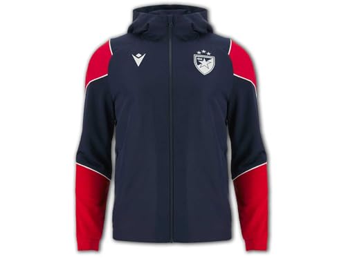 Macron Roter Stern Belgrad Kapuzenjacke Navy RSB Anthem Sportjacke mit Kapuze, Größe:3XL Macron Roter Stern Belgrad Kapuzenjacke Navy RSB Anthem Sportjacke mit Kapuze, Größe:3XL von Macron
