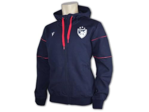 Macron Roter Stern Belgrad Kapuzenjacke Navy RSB Travel Sportjacke mit Kapuze, Größe:L von Macron