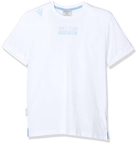 Macron Jungen SSL Merch Bj Bia Jr Offizielles T-Shirt aus Polycotton Junior Mm Ss Lazio 2019/2020, weiß, XXS von Macron