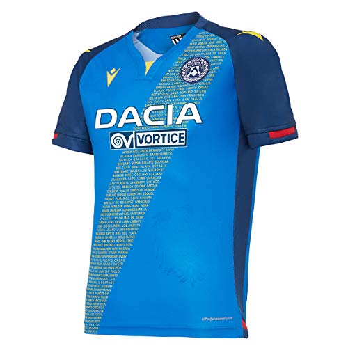 Macron UDI M20 Wettkampf, offizielles Fußballtrikot Mm Jr, für Kinder, Udynese 2020/21, Blau, JL Macron UDI M20 Wettkampf, offizielles Fußballtrikot Mm Jr, für Kinder, Udynese 2020/21, Blau, JL von Macron