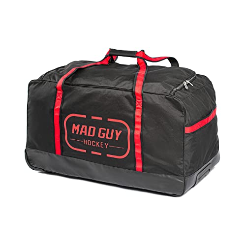 Mad Guy Ice Hockey Senior Bag Strike 2.0 36" with 3 Wheels (Black/RED) von Mad Guy