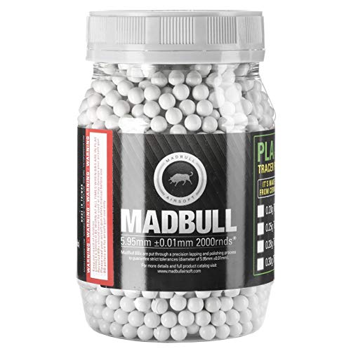 Madbull Softairkugeln Heavy White Series BBS 0.45g 2.000er Container weiß von Madbull