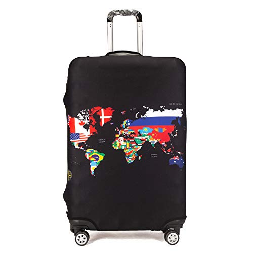 Maddy's Home Elastische Kofferhülle, Kofferhülle, Kofferhülle, Luggage Cover mit Reißverschluss für 53-32 cm (23-32 Zoll), World Map, XL (Fit 29"-32" Suitcase), Modern von Maddy's Home