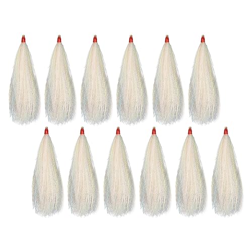 MagiDeal 12 Stück Angel-Bucktail-Teaser, Angelköder, tragbares, handgefertigtes Zubehör, Angelgerät, Salzwasserstecker für das Angeln im Freien, Weiss MagiDeal 12 Stück Angel-Bucktail-Teaser, Angelköder, tragbares, handgefertigtes Zubehör, Angelgerät, Salzwasserstecker für das Angeln im Freien, Weiss von MagiDeal