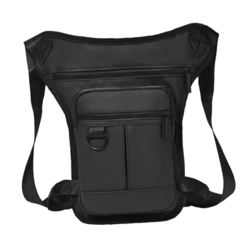 MagiDeal Herren-Hüfttasche, Umhängetasche, Gürteltasche, Motorrad-Beintasche, mehrere Taschen, lässige Hüfttasche zum Reiten, Wandern, Radfahren, Joggen, Schwarz von MagiDeal