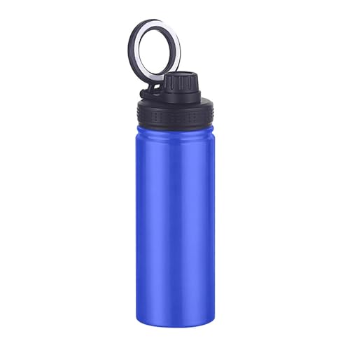 MagiDeal Isolierte Wasserflasche, Trinkflasche mit Telefonhalterung, Edelstahl-Tragegriff, Fitnessstudio-Wasserflasche für Outdoor-Camping-Fitnessstudio, Blau von MagiDeal
