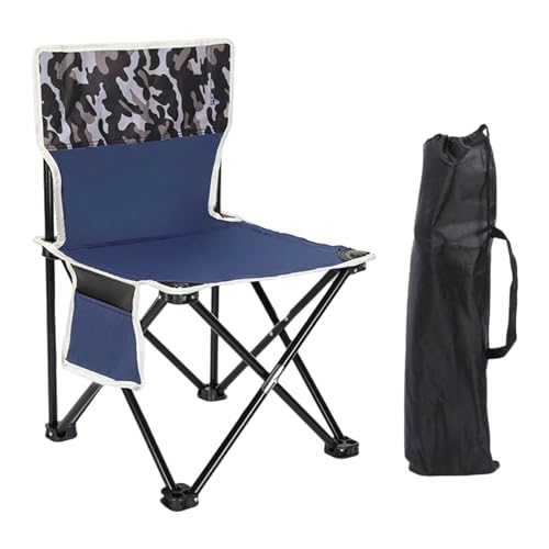 MagiDeal Klappstuhl für draußen, tragbarer Campingstuhl, Campingmöbel, strapazierfähiger Angelstuhl aus Oxford-Gewebe mit Rückenlehne für die Terrasse von MagiDeal