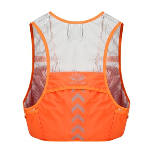 MagiDeal Laufweste, Trinkweste mit Mehreren Taschen, Leichter Trinkrucksack zum Klettern Joggen Radfahren, Orange von MagiDeal