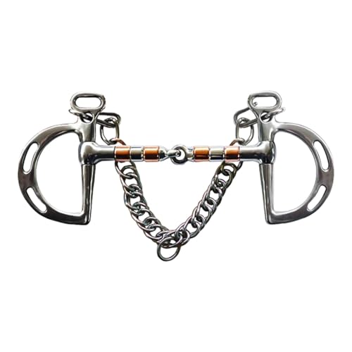 MagiDeal Pferdegebiss, Pferdetrainingswerkzeug, verschleißfestes Geschenk-Pferdegebiss mit Kandarenhakenkette für das Reiten im Freien, Sporttraining, 13.5 cm von MagiDeal