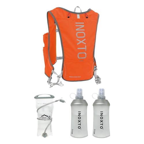 MagiDeal Trinkrucksack Trinkrucksack Laufrucksack Verstellbarer Rucksack Lauf-Trinkweste für Joggen Radfahren Training , Orange von MagiDeal