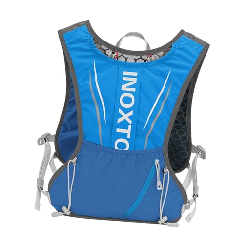 MagiDeal Trinkweste Trinkrucksack Verstellbare Sporttasche Atmungsaktiv Laufausrüstung Rucksack Laufweste für Camping Motorradfahren , Blau von MagiDeal