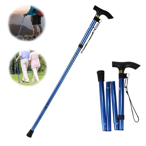 Gehstock Klappbar, Klappbarer Aluminium Gehstock, 4 Sections Faltbar Bergstock, Tragbarer Spazierstöck, Wanderstöcke, 5-Stufig Höhenverstellbarer Gehstock, für Wandern Camping Bergsteigen Trekking Gehstock Klappbar, Klappbarer Aluminium Gehstock, 4 Sections Faltbar Bergstock, Tragbarer Spazierstöck, Wanderstöcke, 5-Stufig Höhenverstellbarer Gehstock, für Wandern Camping Bergsteigen Trekking von MagiSel