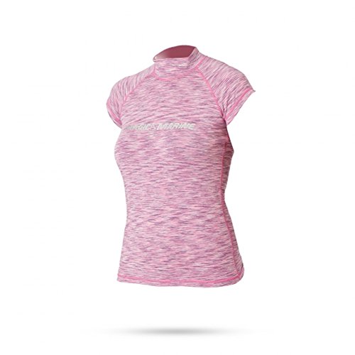 Magic Marine Damen Cube Short Sleeve Rash Vest Top - Pink Melee - UV - Protection und SPF - Properties von Magic Marine