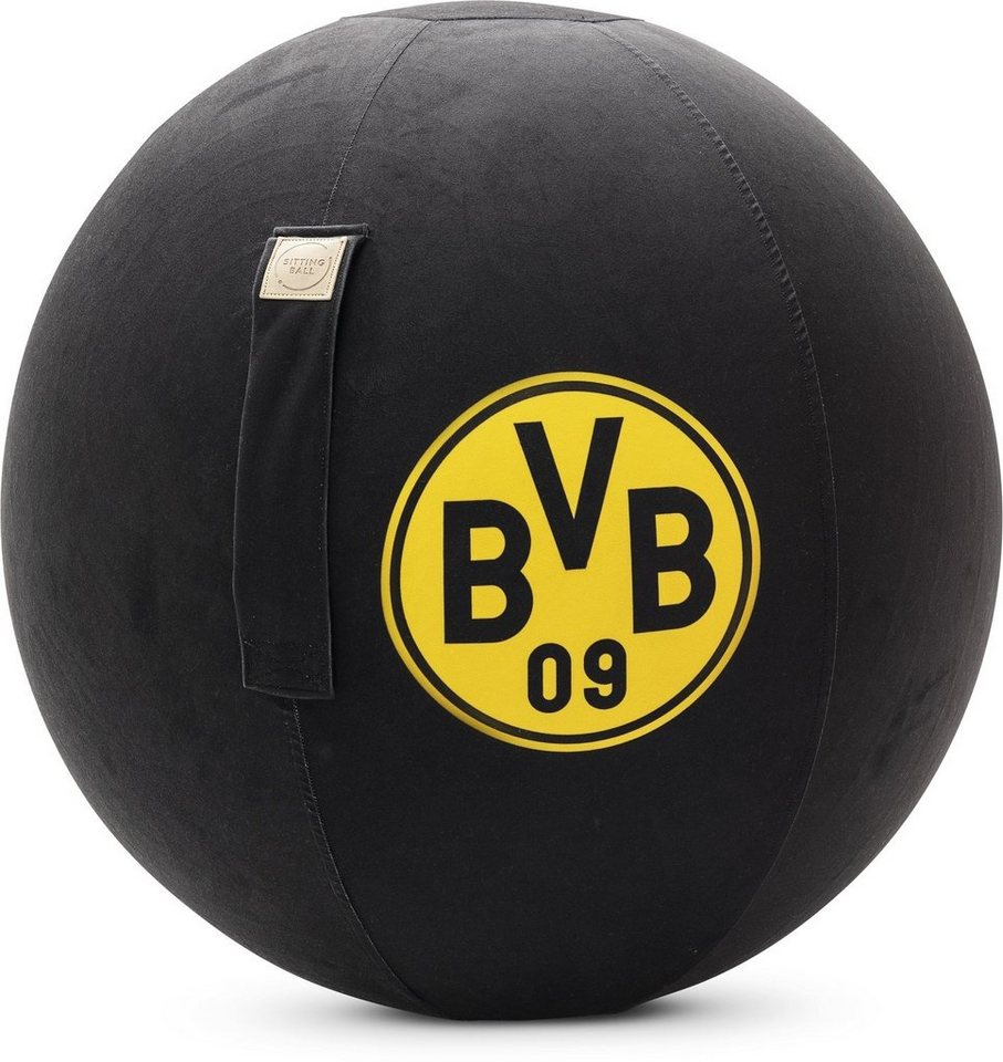 Magma Heimtex Sitzball Borussia Dortmund BVB VIP Fanartikel Größe 65 cm Ø in schwarz (4-St), BVB Logo von Magma Heimtex