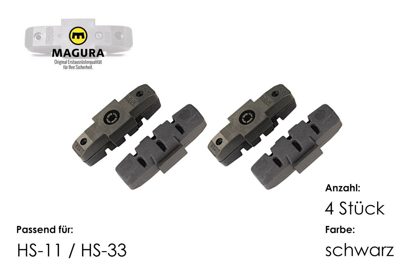 Magura Bremsbelag 4 x original MAGURA Bremsbeläge Bremsgummi schwarz HS-11 HS-33 Magura Bremsbelag 4 x original MAGURA Bremsbeläge Bremsgummi schwarz HS-11 HS-33 von Magura
