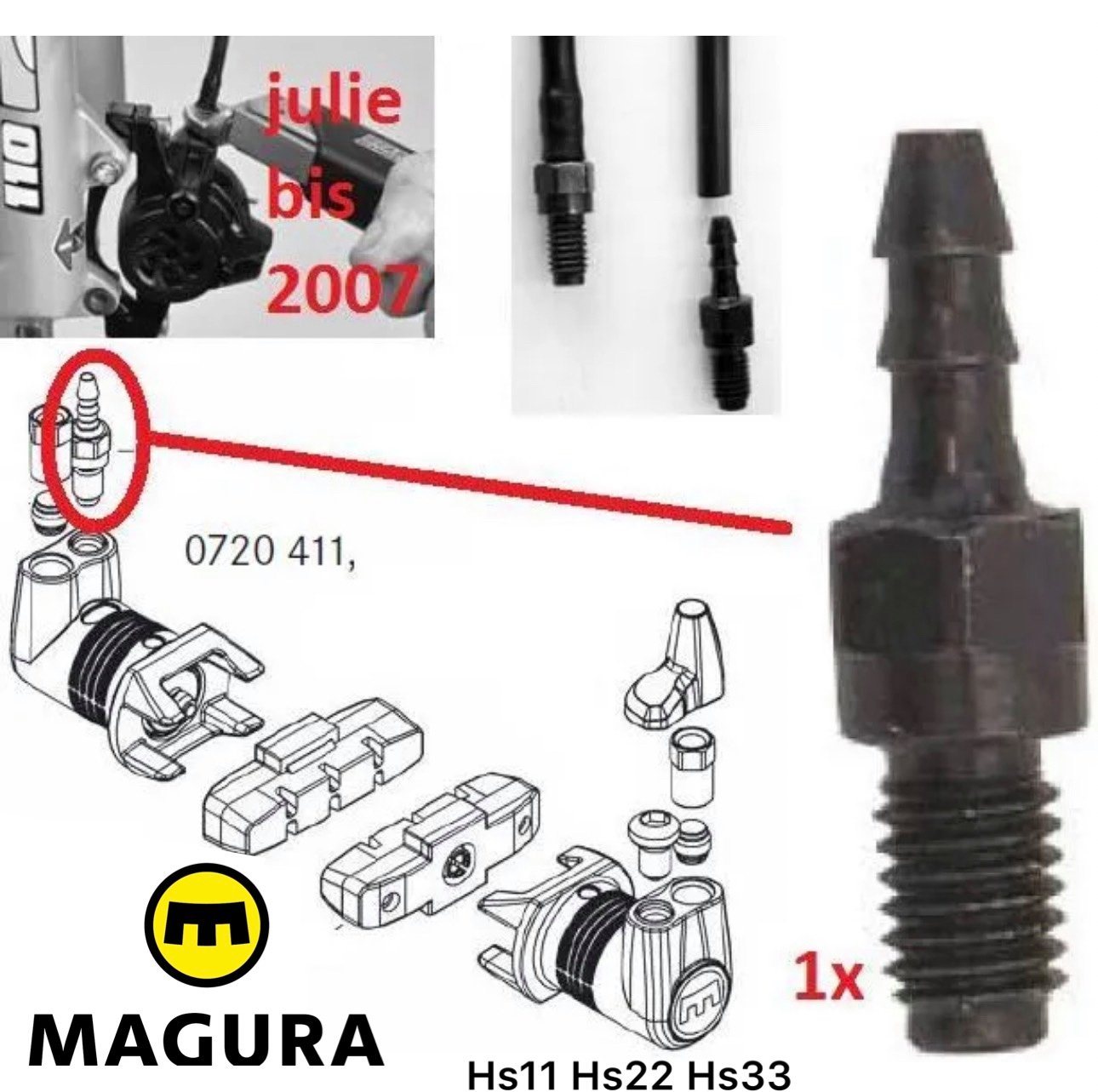 Magura Felgenbremse 1x Magura HS11 22 33 Leitungsanschluss M6 Schraube Befüllstutzen Magura Felgenbremse 1x Magura HS11 22 33 Leitungsanschluss M6 Schraube Befüllstutzen von Magura