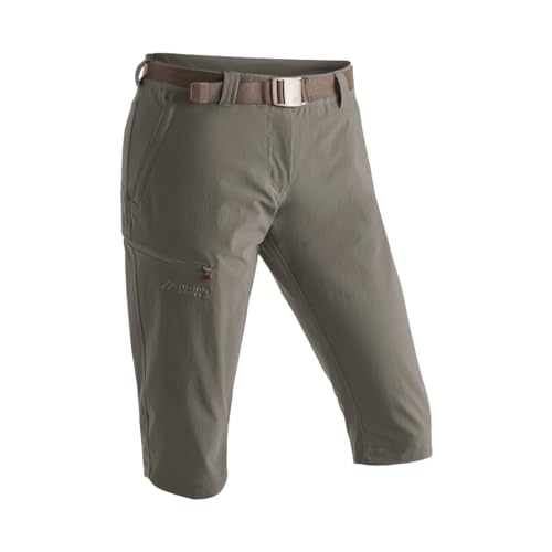 Maier Sports Inara Slim 3/4, Damen Wanderhose, Wasserabweisende Dreiviertelhose für Trekking und Hiking, Enganliegender Schnitt, PFC-frei, mSTRETCH pro 4 & Dryprotec, Braun, 38 (W29/L31) von Maier Sports