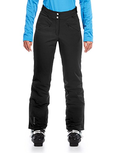 Maier Sports Allissia Slim, Enganliegende Damen Skihose, Wasserdichte Schneehose, Stretchmaterial und verstellbarer Bund, PFC-frei, mTHERM Wattierung & mTEX Wetterschutz, Schwarz, Gr. 34 (W26/L31) von Maier Sports